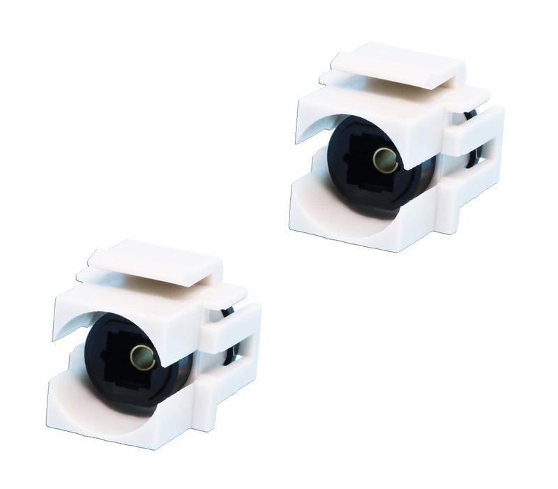 DIYTECH Toslink Keystone Jack, Female to Female SPDIF Coupler, Includes Optical Audio Cable, White (2 Pack) - Image 2